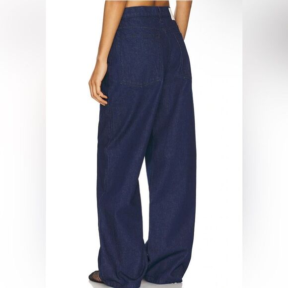 GRLFRND Enya Dropped Crotch Jeans Franklin dark blue denim baggy Revolve 27-31 - Picture 2 of 14